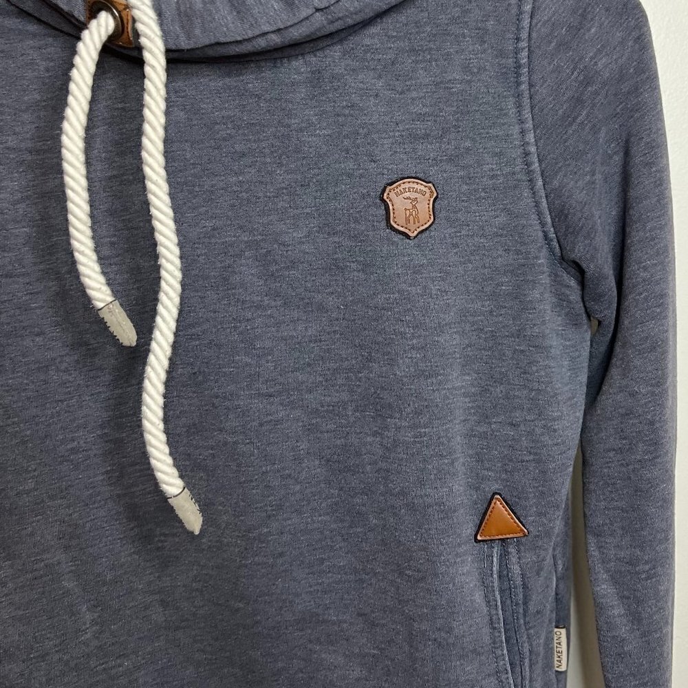 Naketano Medium Gray Color Cowl Neck Tunic Pullover Hoodie Size Medium - Picture 5 of 9
